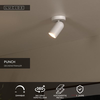 Lucide PUNCH - Deckenstrahler - 1xGU10 - Weiß